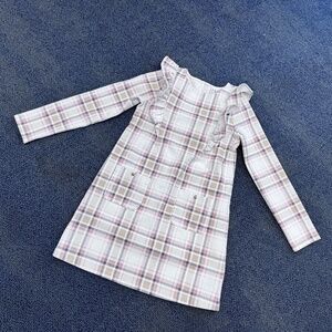 Janie and Jack Plaid Pointelle Dress Size 8 LIKE NEW